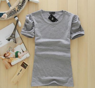 夏裝新款韓版女裝泡泡短袖T恤 純色百搭，圓領(lǐng)打底衫批發(fā)指南